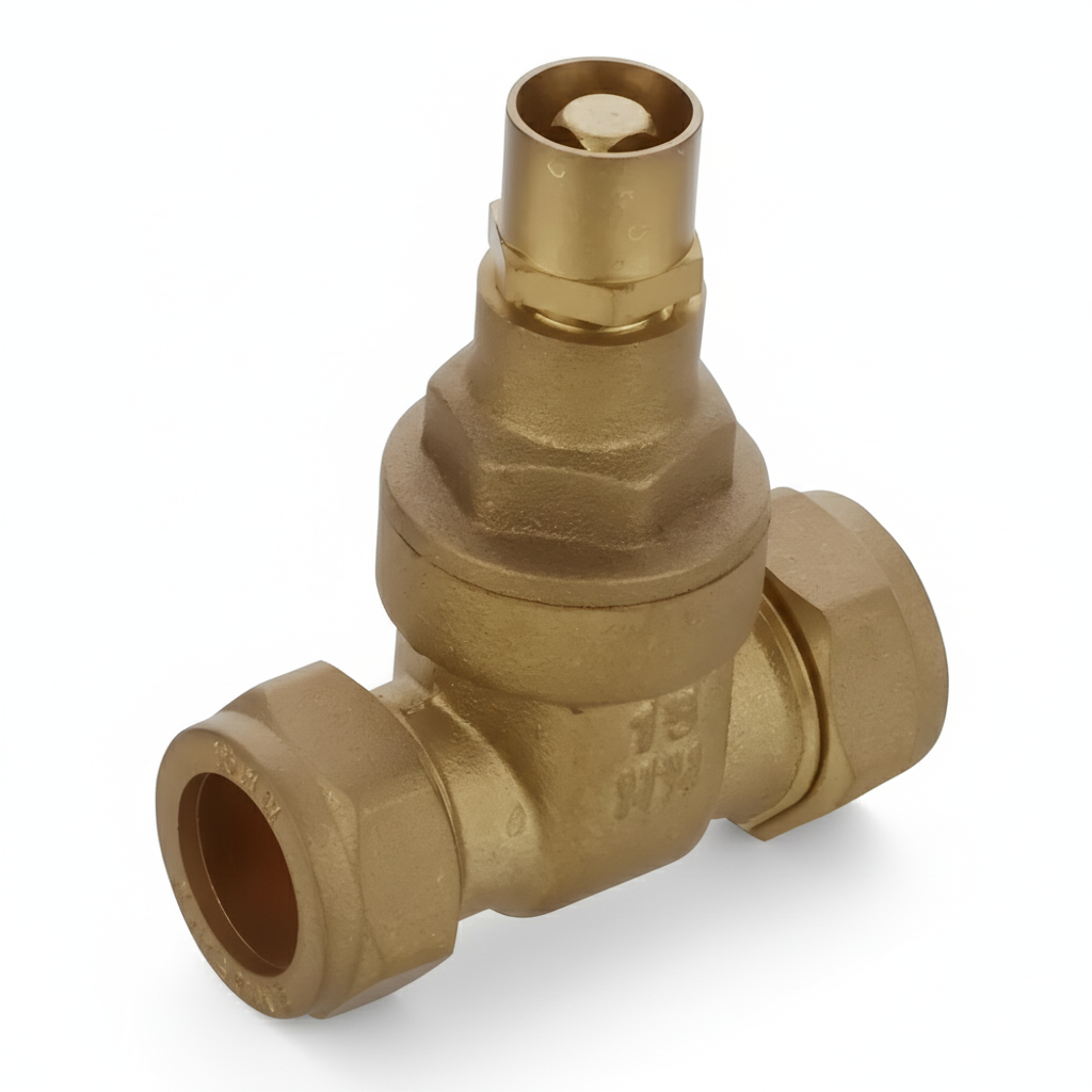 Gate Valve Lockshield Brass WRAS