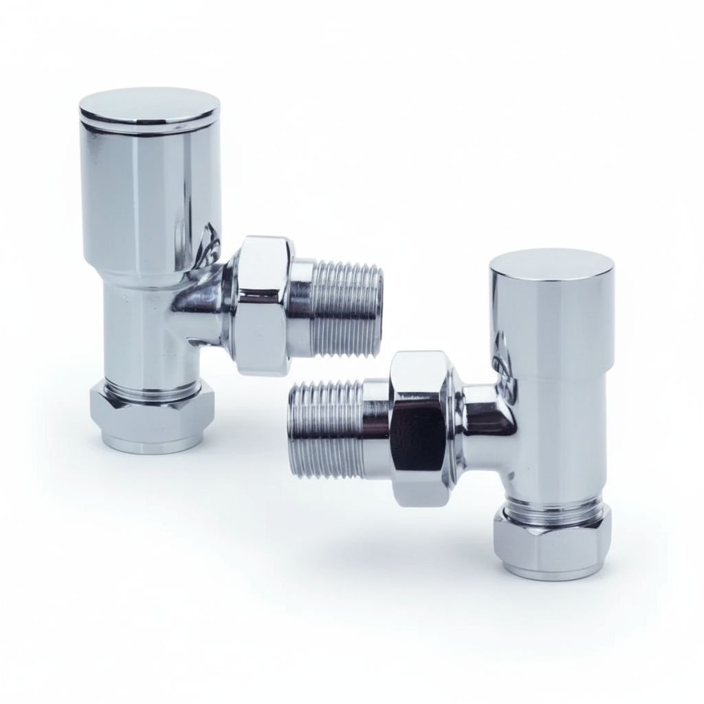 Modern Angled Radiator Valve Chrome (pair)