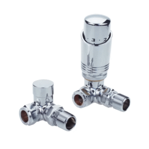 Thermostatic Corner Radiator Valve Chrome (pair) - Image 1